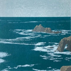 Land's End: Cornish Coastal Path, Anna Hartley, Landscape print, Screen print 