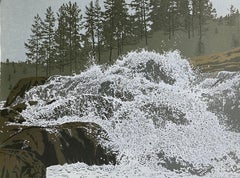 Anna Harley, Nämforsen, Paisaje arte fluvial, impresión contemporánea hecha a mano