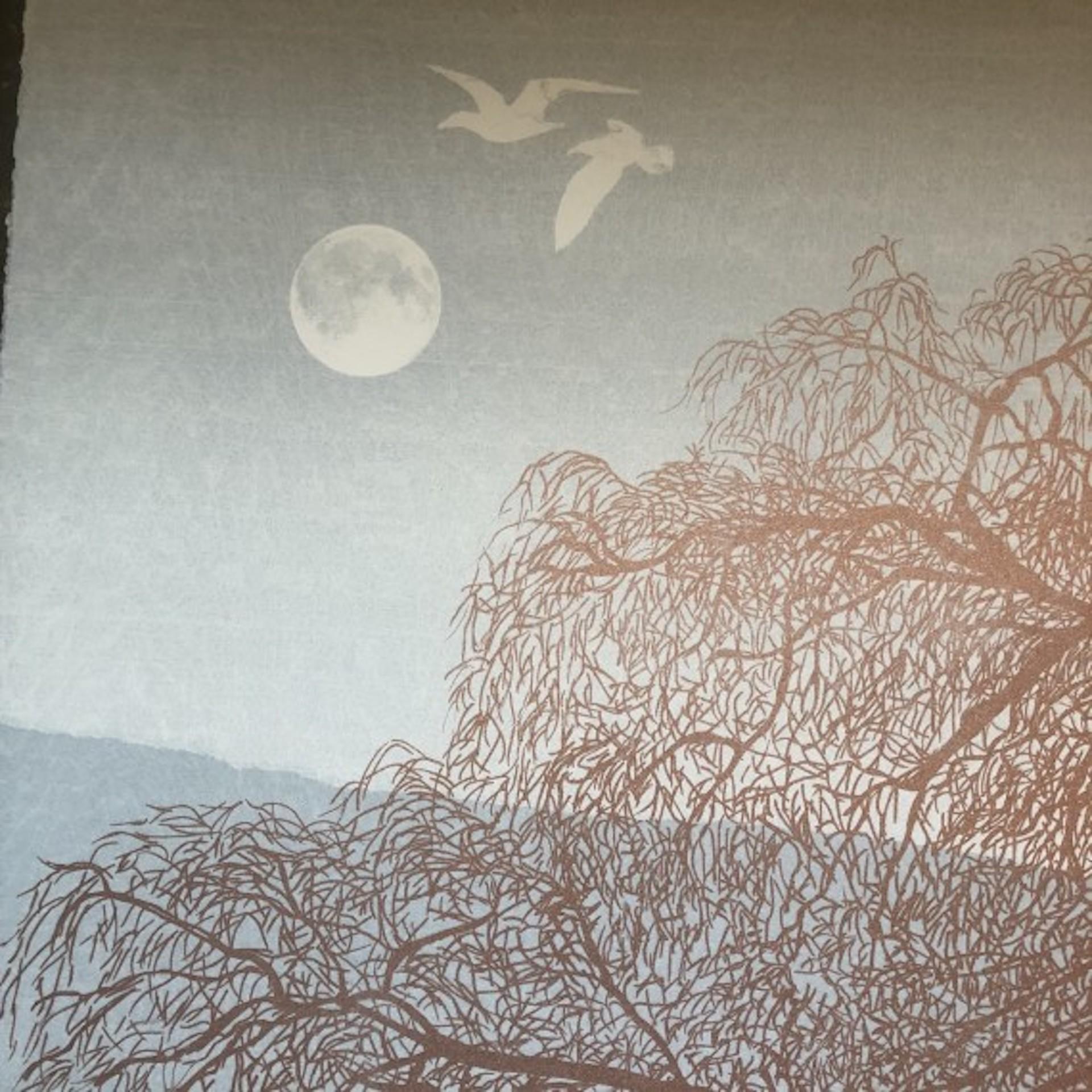 Anna Harley, Willow with Seagulls, Limited Edition Print, Tree Art For Sale 2