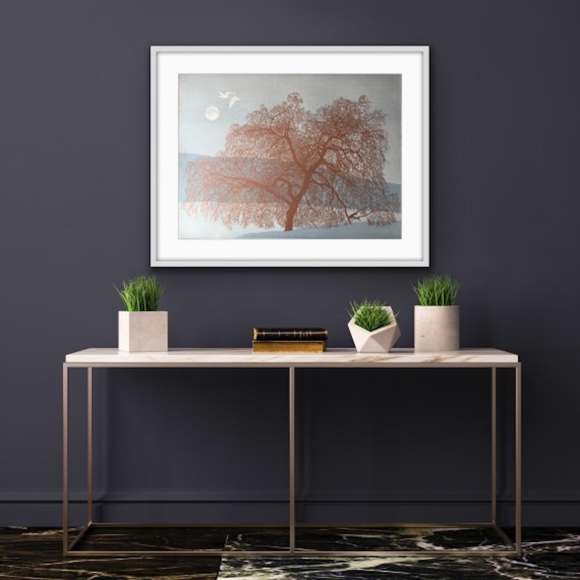 Anna Harley, Willow with Seagulls, Limited Edition Print, Tree Art For Sale 5