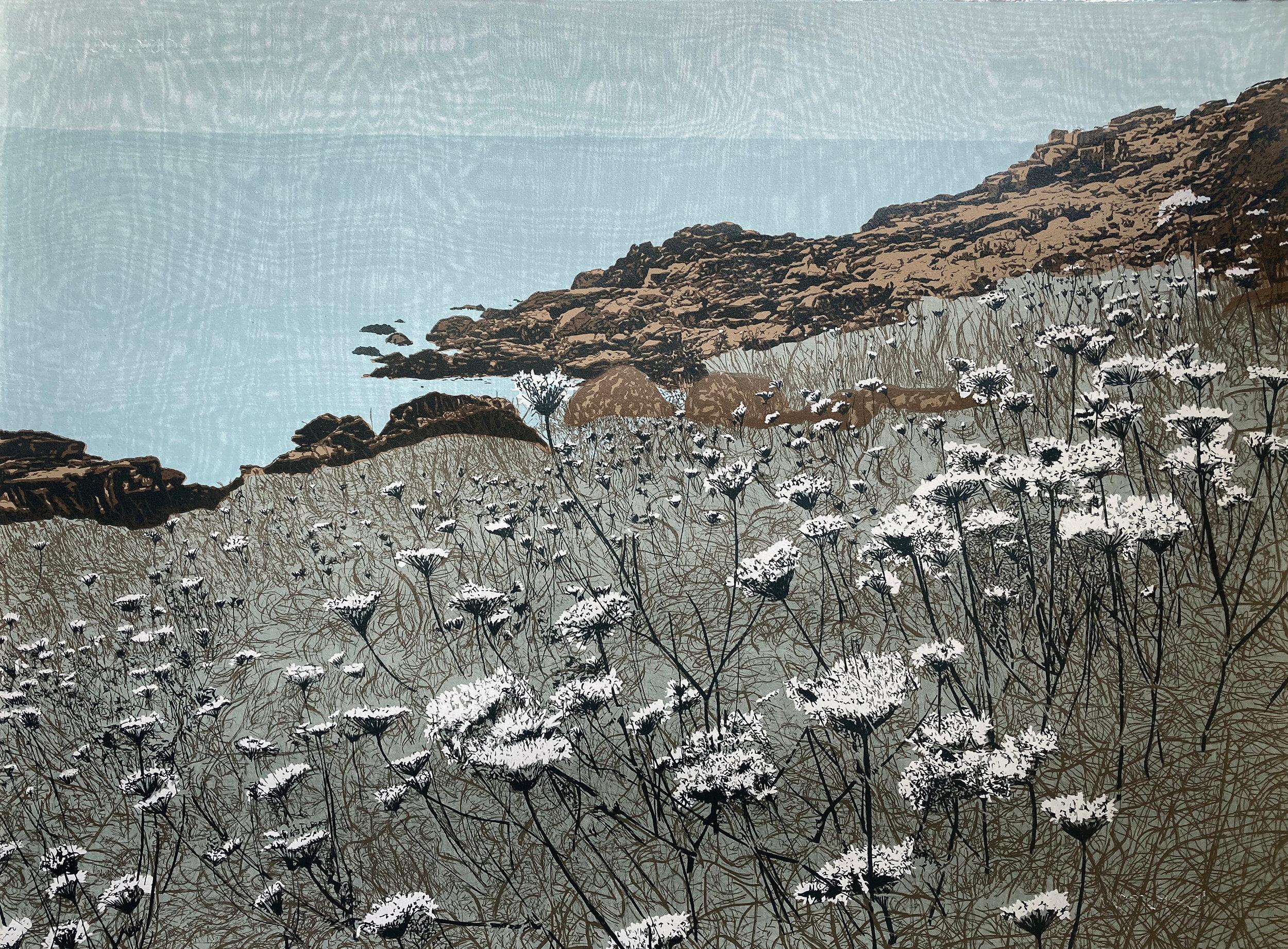 Anna Harley Landscape Print - Cornish Coastal Path, near Lamorna