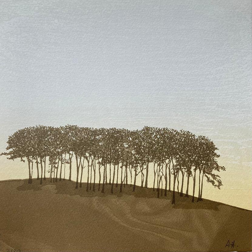 Anna Harley Figurative Print - Nearly There Trees