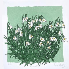 Snowdrops II by Anna Harley, Limited edition print, Floral, Botanical 