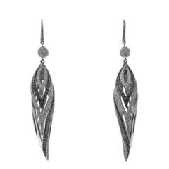 Anna Hu Gold Diamond Drop Earrings