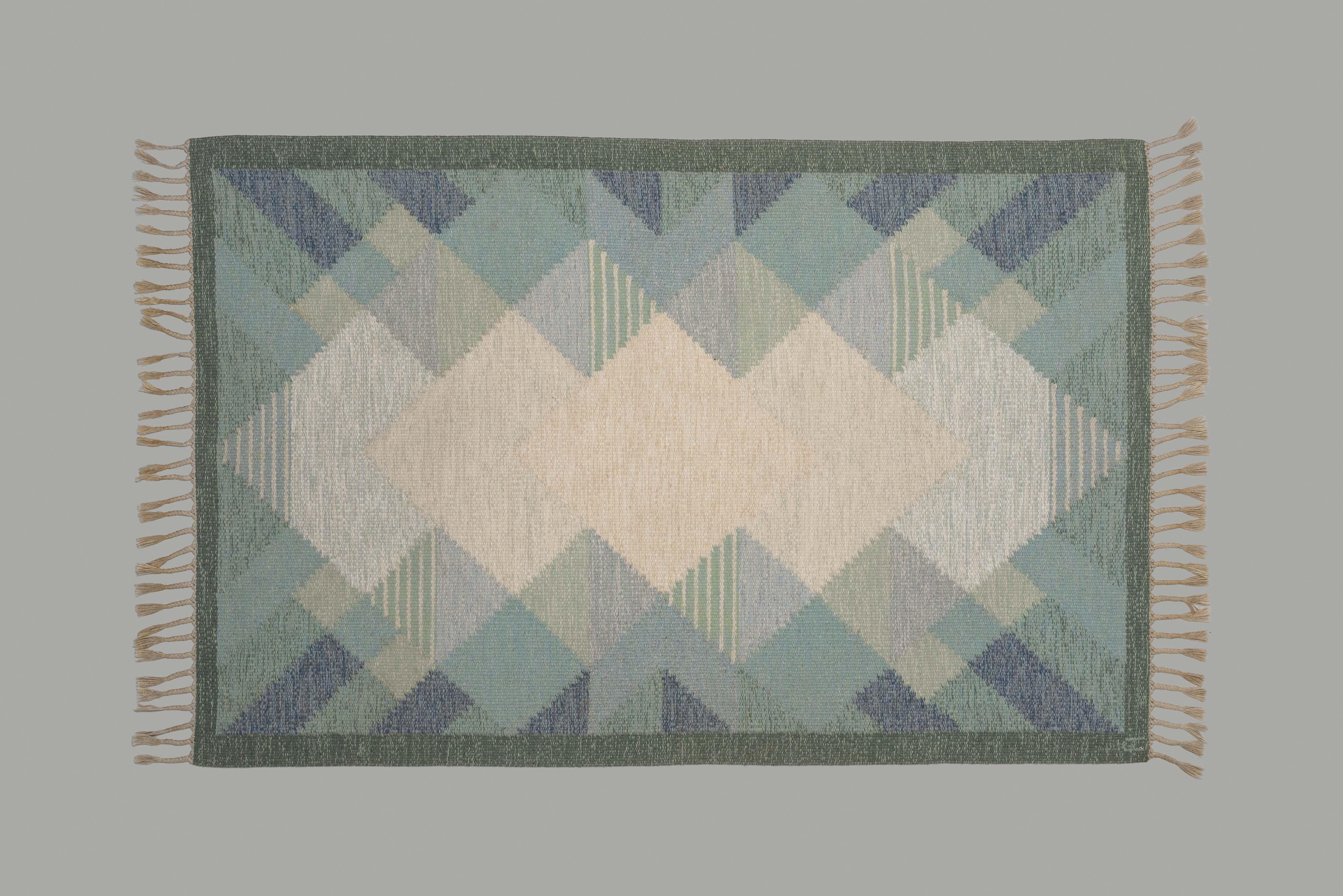 Scandinavian Modern Anna Johanna Ångström Rölakan Carpet Aniara Sweden 1960 For Sale