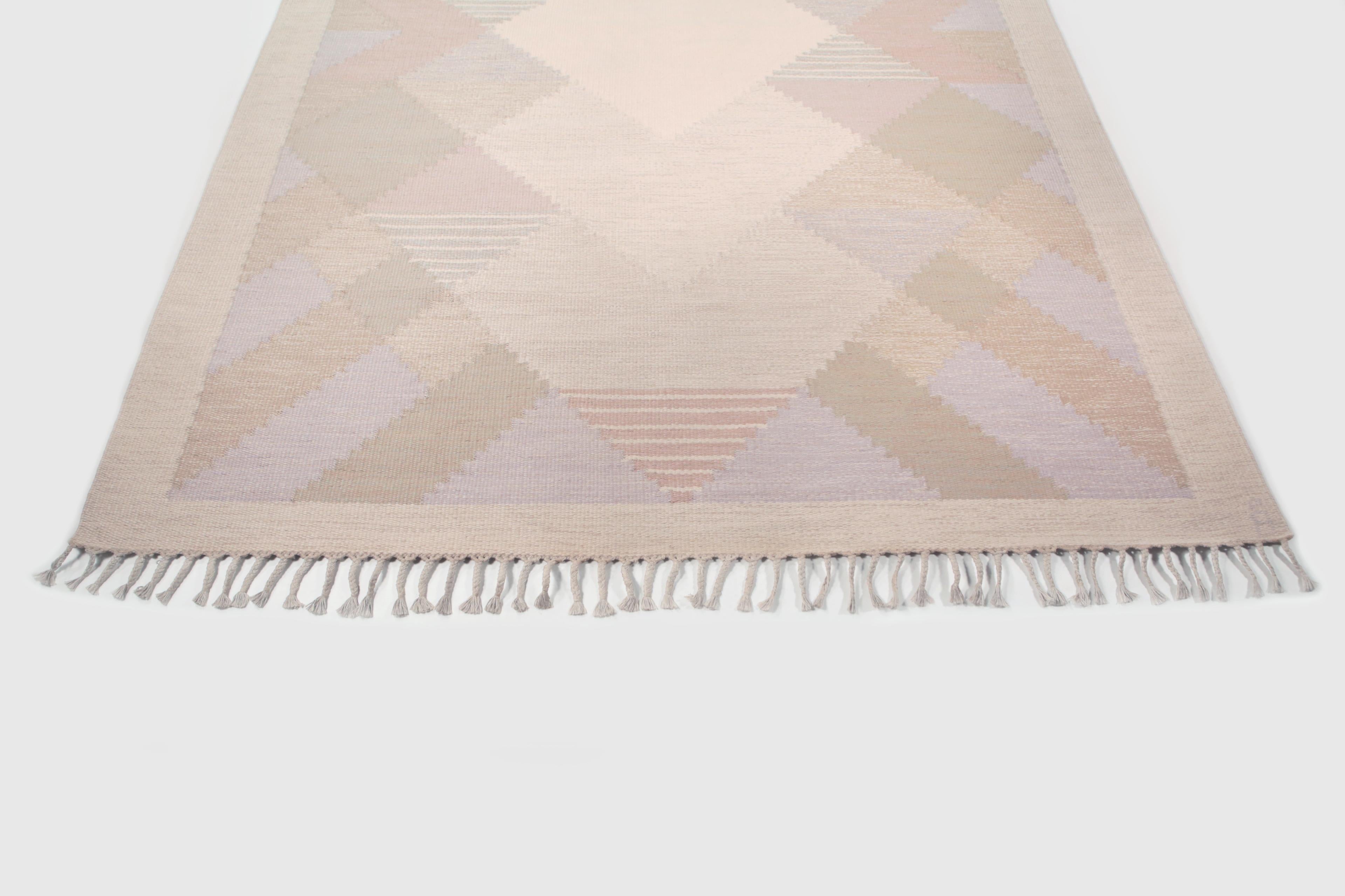 Anna-Johanna Ångström Swedish Flat-Weave Rug, Sweden, 1960s In Good Condition For Sale In Los Angeles, CA