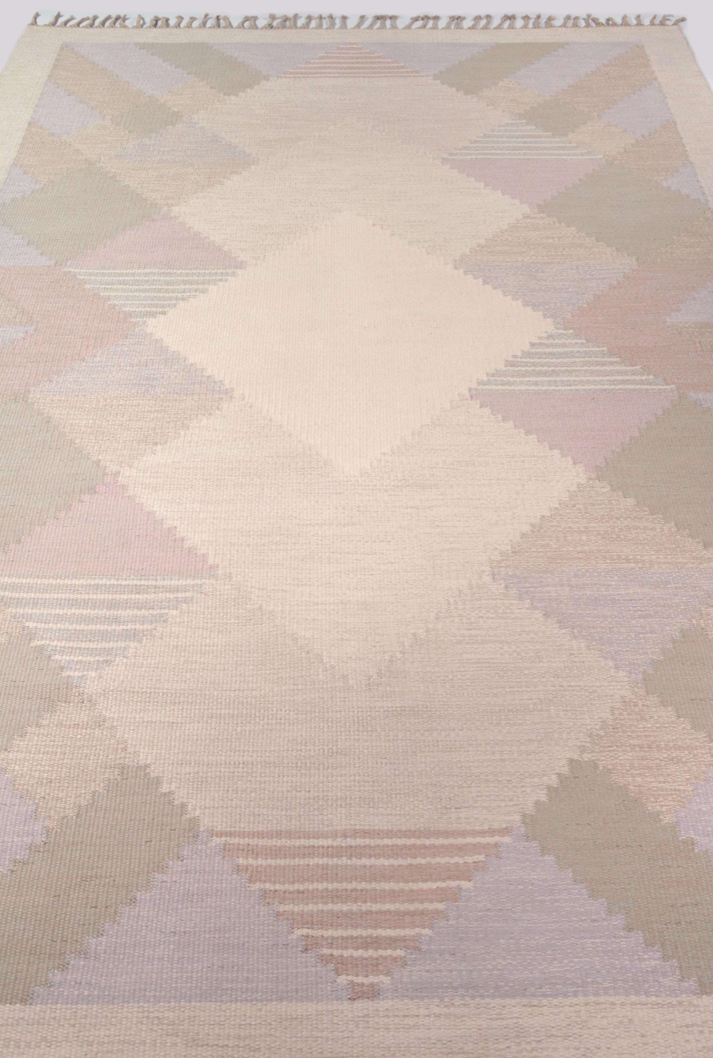 Alfombra sueca de tejido plano Anna Johanna Ångström, Suecia, años 60 en venta 1