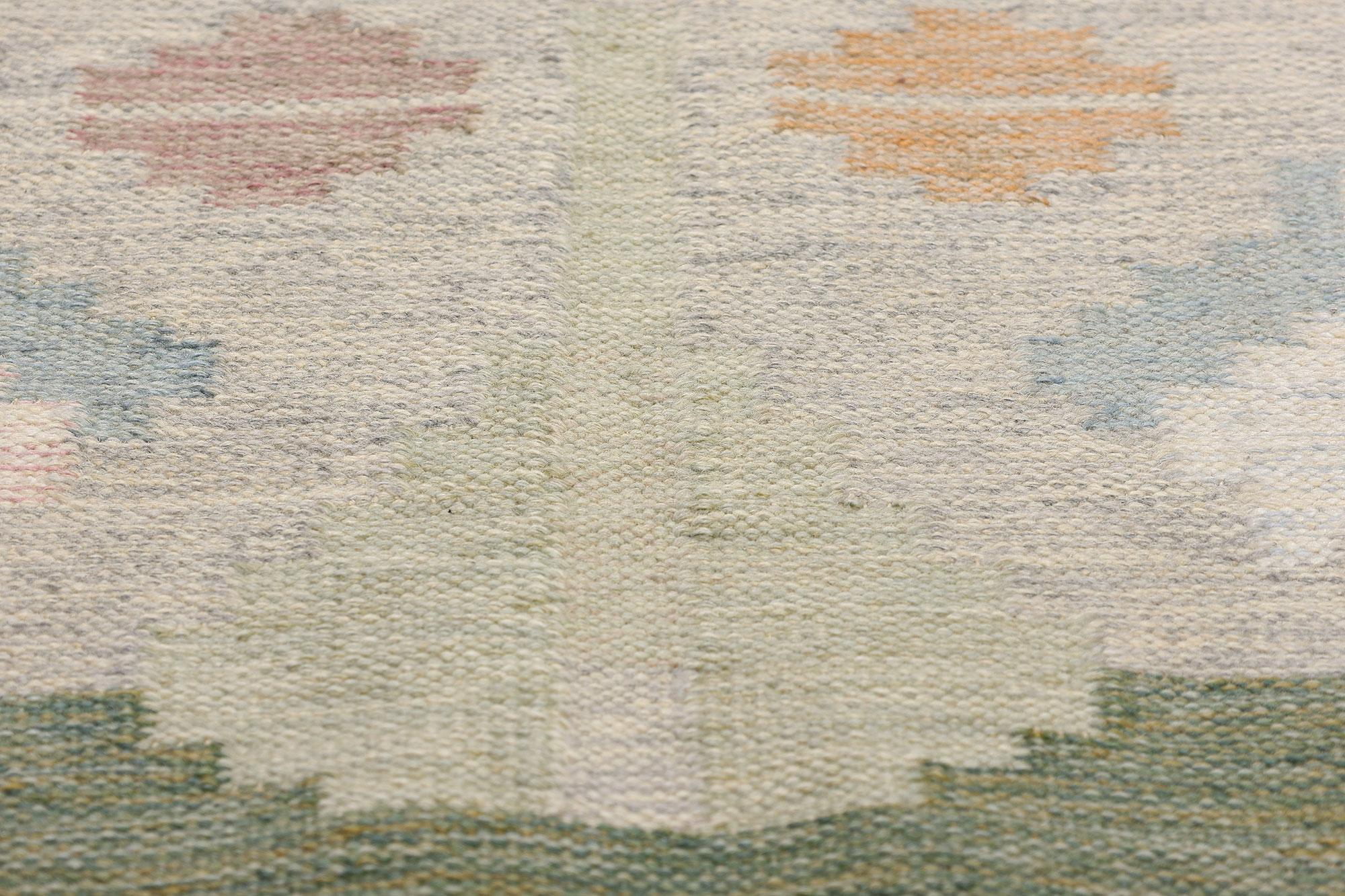 Anna-Johanna Ångström Vintage Swedish Scandinavian Röllakan Rug, 06'05 x 09'03 In Good Condition For Sale In Dallas, TX