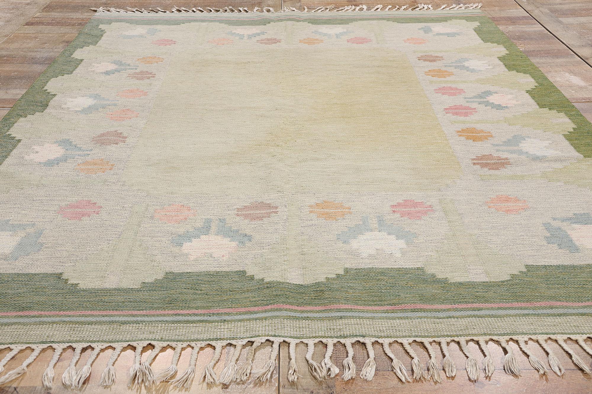 Anna-Johanna Ångström Vintage Swedish Scandinavian Röllakan Rug, 06'05 x 09'03 For Sale 2