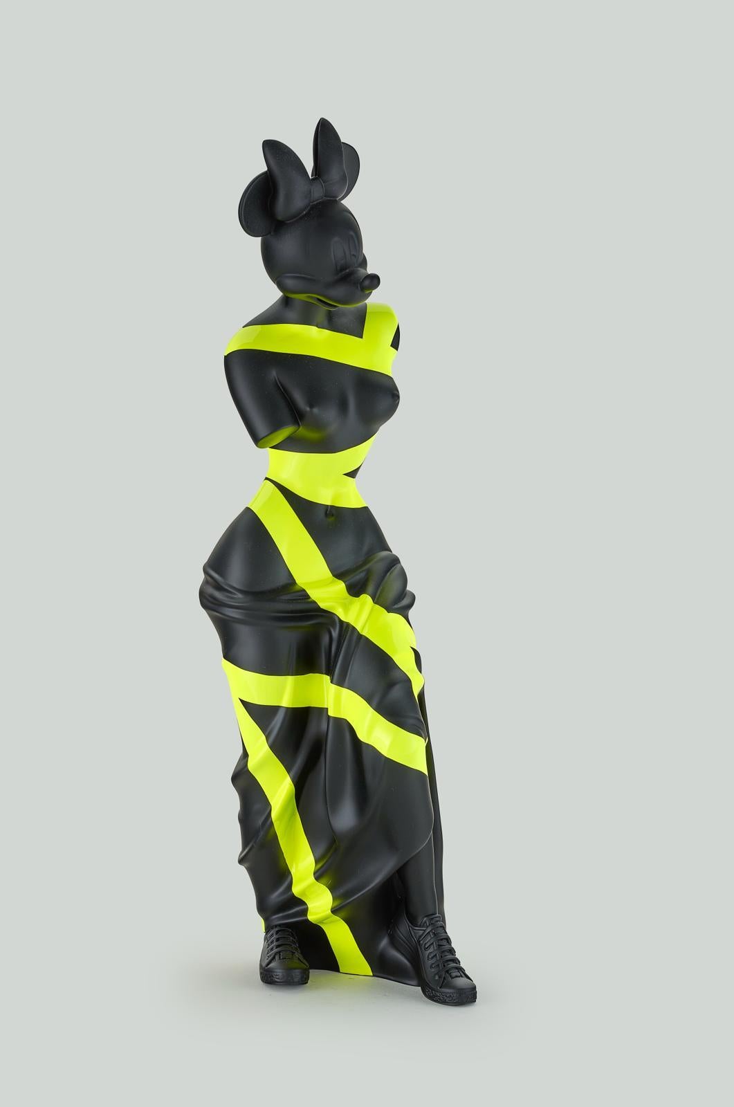 Anna Kara Figurative Sculpture – ANNA KARA – Schwarzer und gelber Minnie