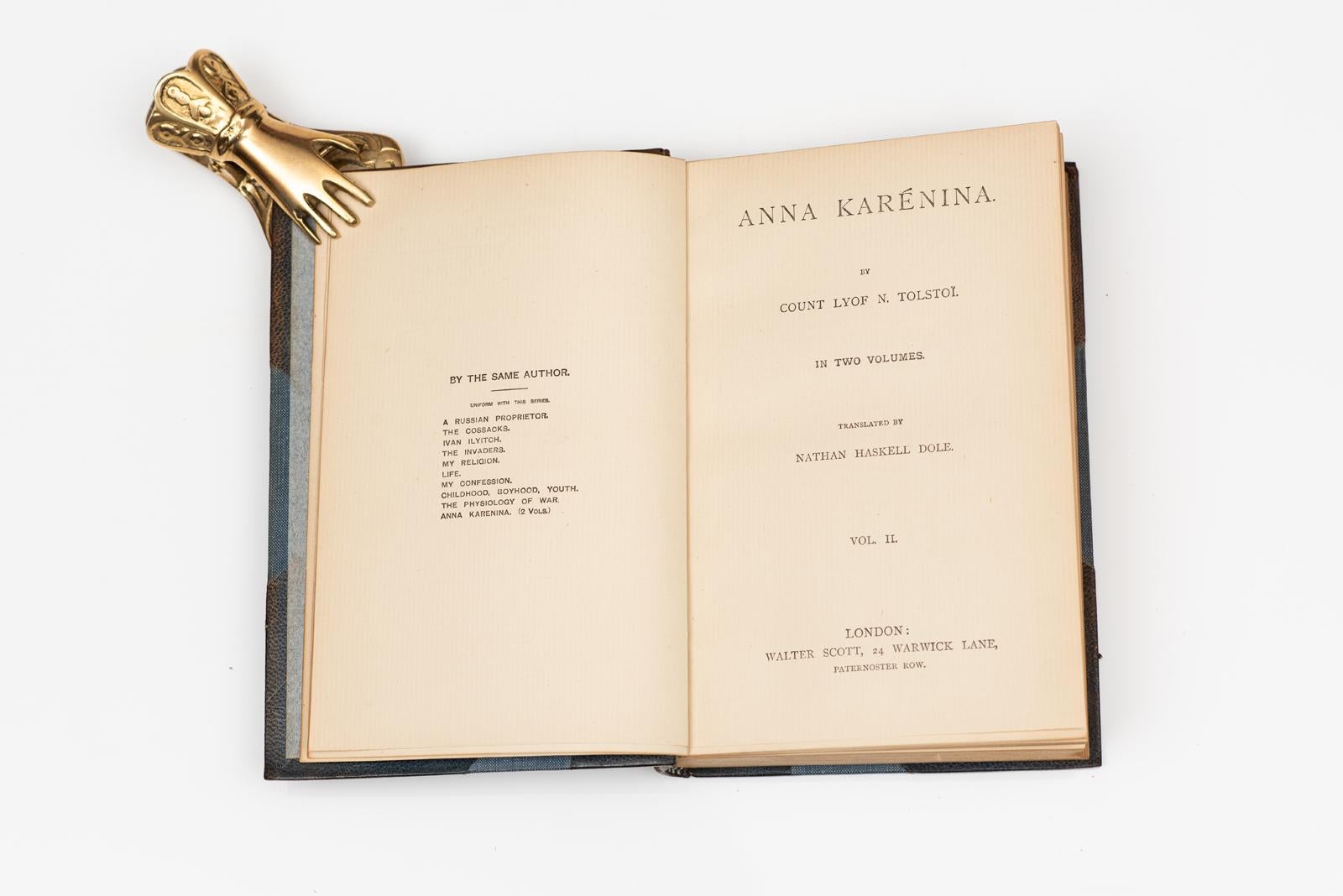 2 Vols. Count Lyof N. Tolstoi.Anna Karenina In Good Condition For Sale In New York, NY