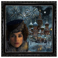 Anna Karenina, Saint Basil's New Years, Original Romantic Mixed Media Painting