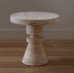 Anna Karlin Chess Piece - Side Table - Travertine - Shape A