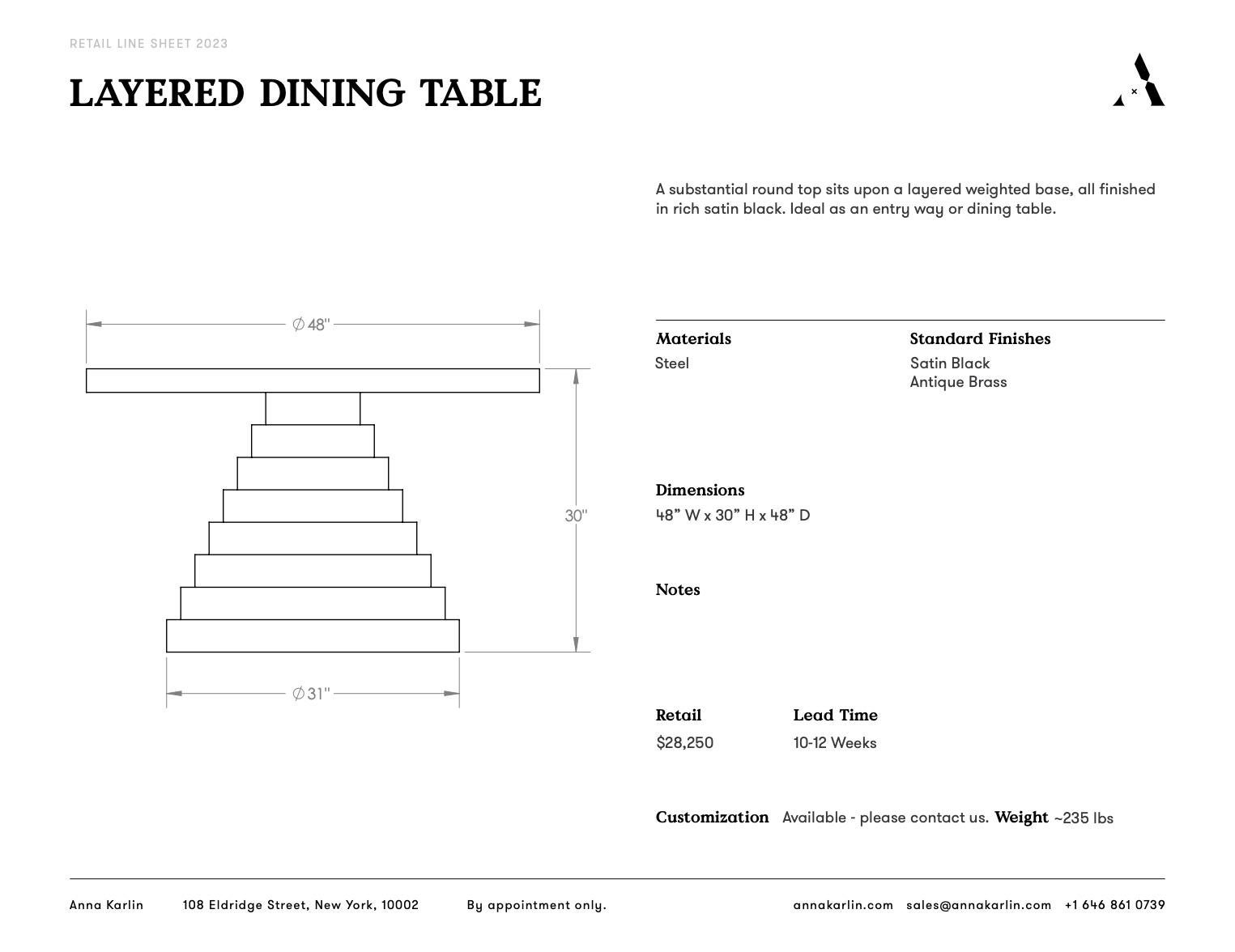 Plated Anna Karlin Layered Dining Table For Sale