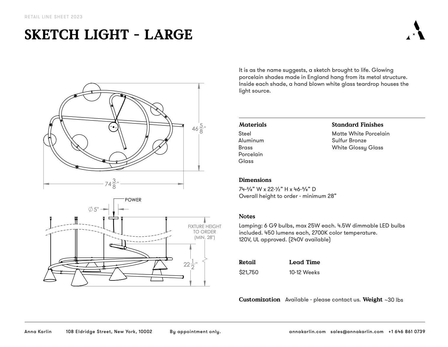 Anna Karlin Sketch Light In New Condition For Sale In New York, NY