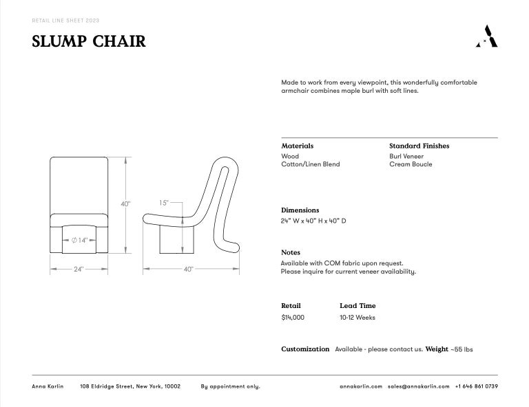Maple Anna Karlin Slump Chair For Sale