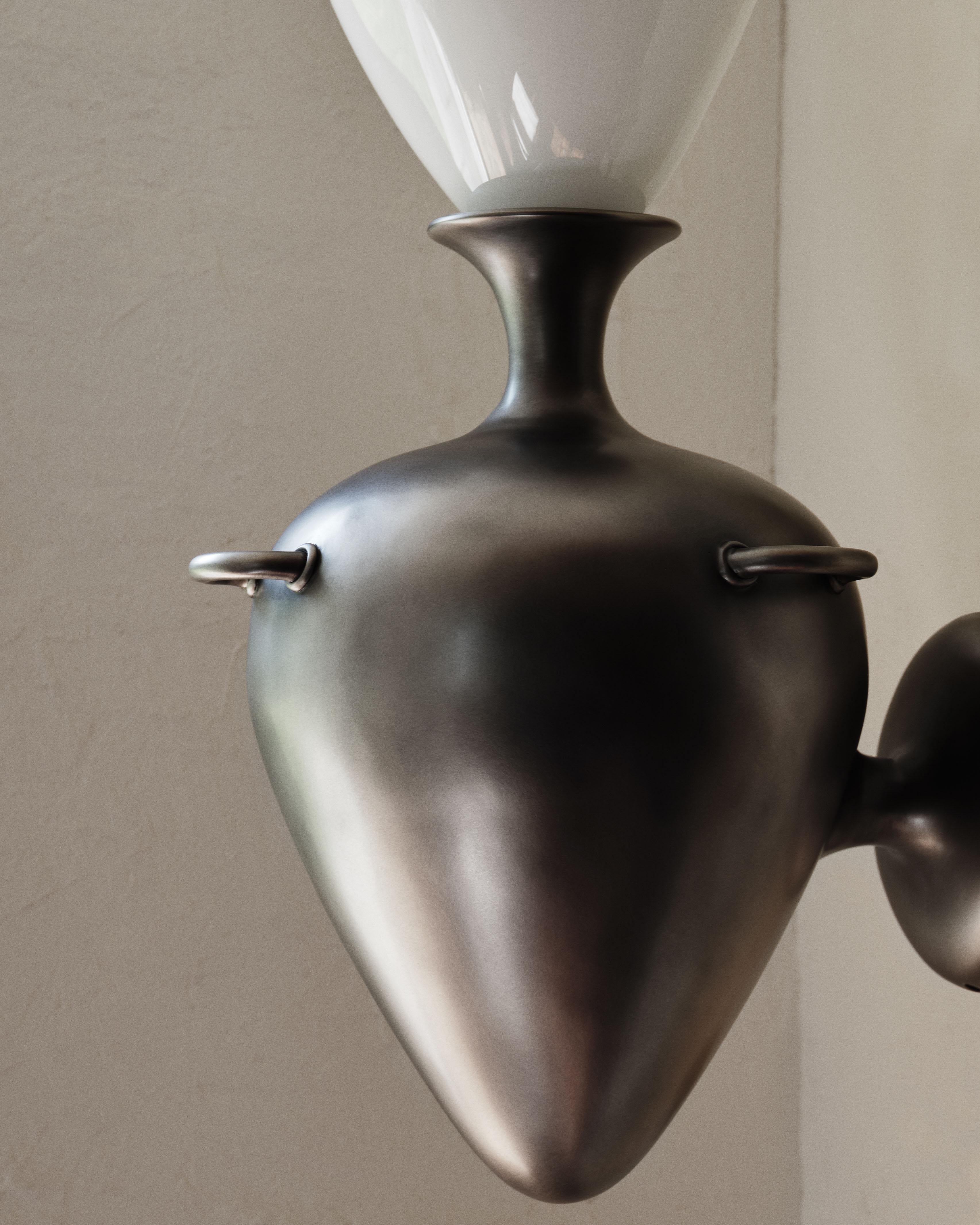 Anna Karlin Urn Sconce, Antique Nickel In New Condition For Sale In New York, NY