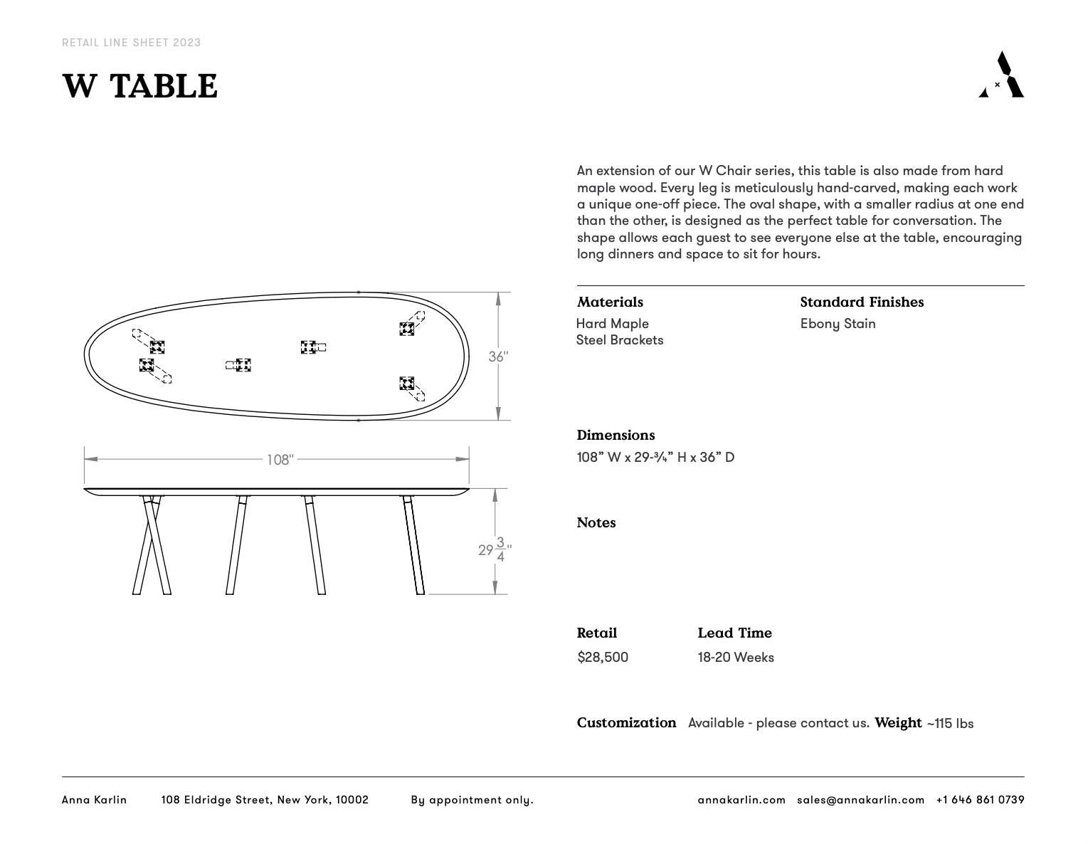 Anna Karlin W Table In New Condition For Sale In New York, NY