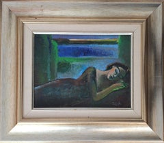 Sleeping. Figurative Oil Painting, 20th century style, Polish art