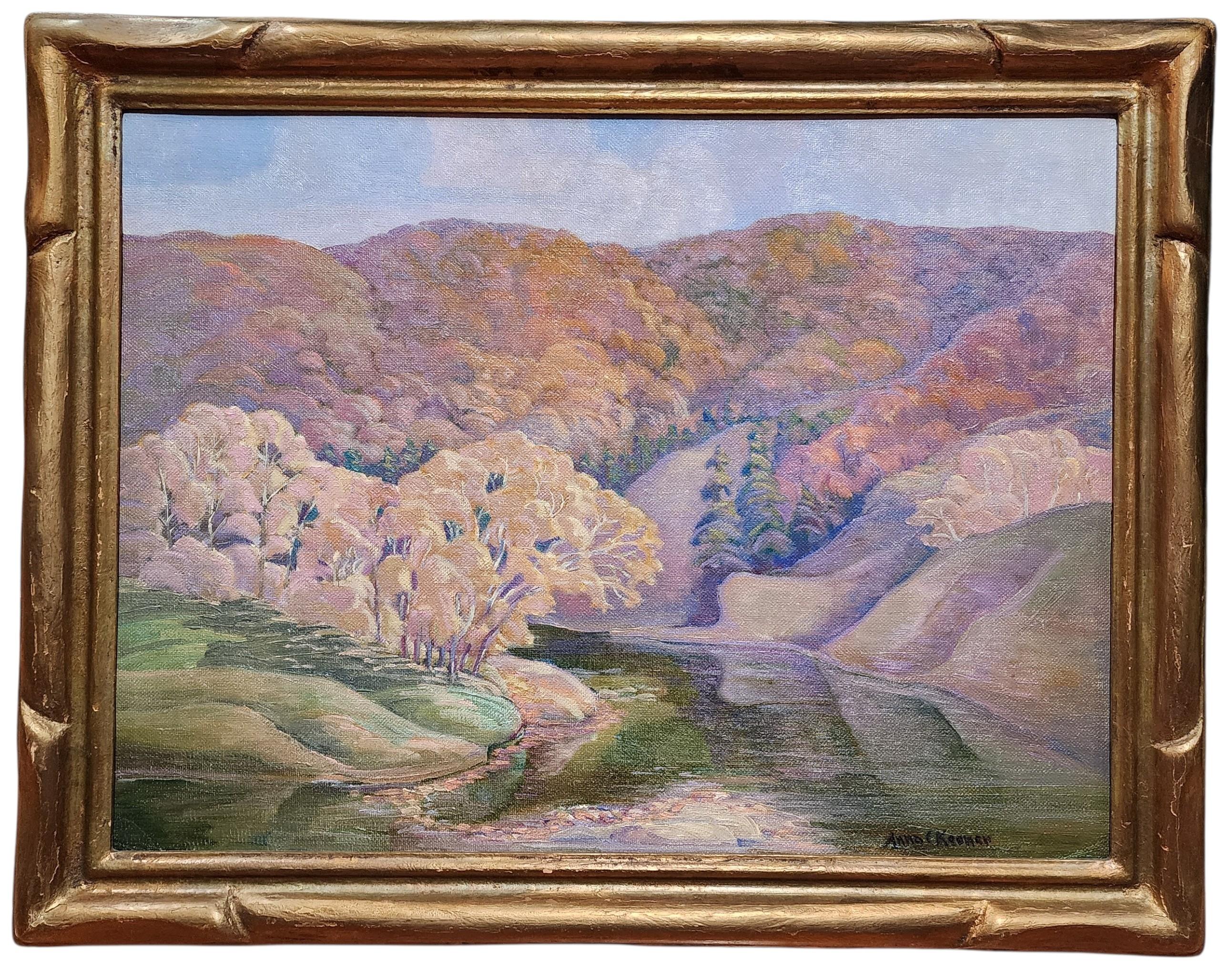 Anna Keener Landscape Painting - River Landscape, Student of Birger Sandzen
