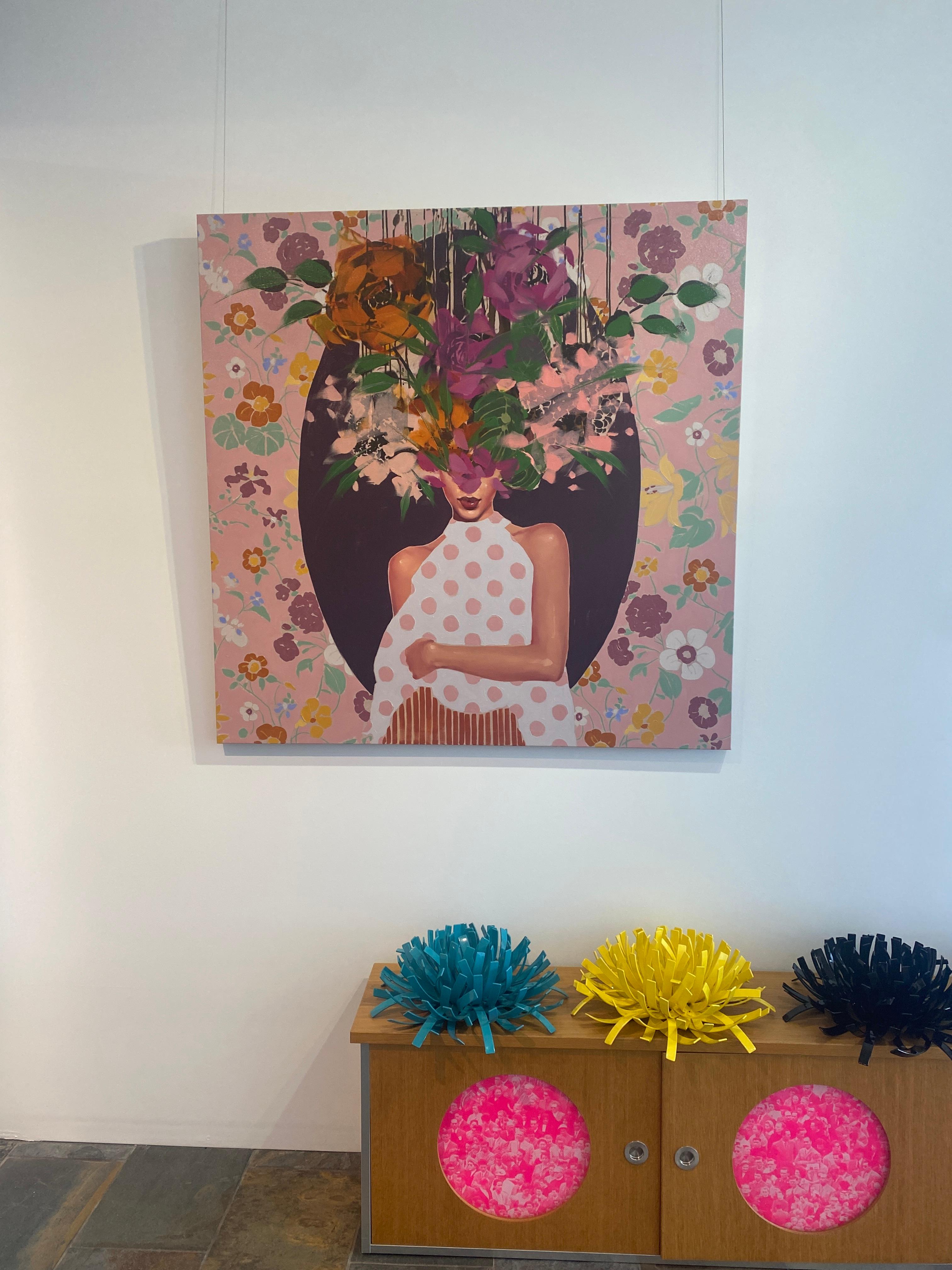 Figuratives, weibliches Porträt, geblümtes „Seasons Change“ von Anna Kincaide im Angebot 1