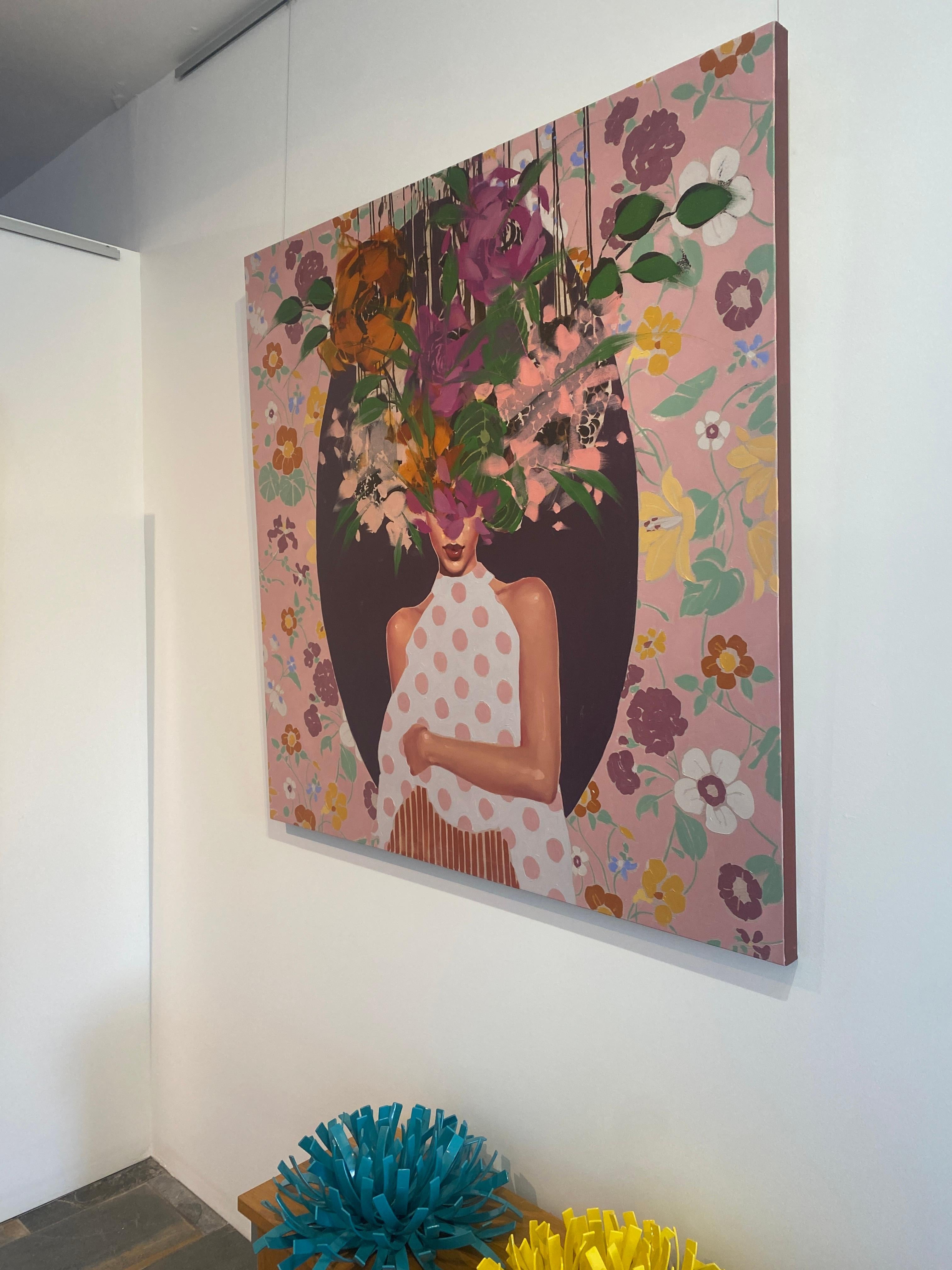 Figuratives, weibliches Porträt, geblümtes „Seasons Change“ von Anna Kincaide im Angebot 2