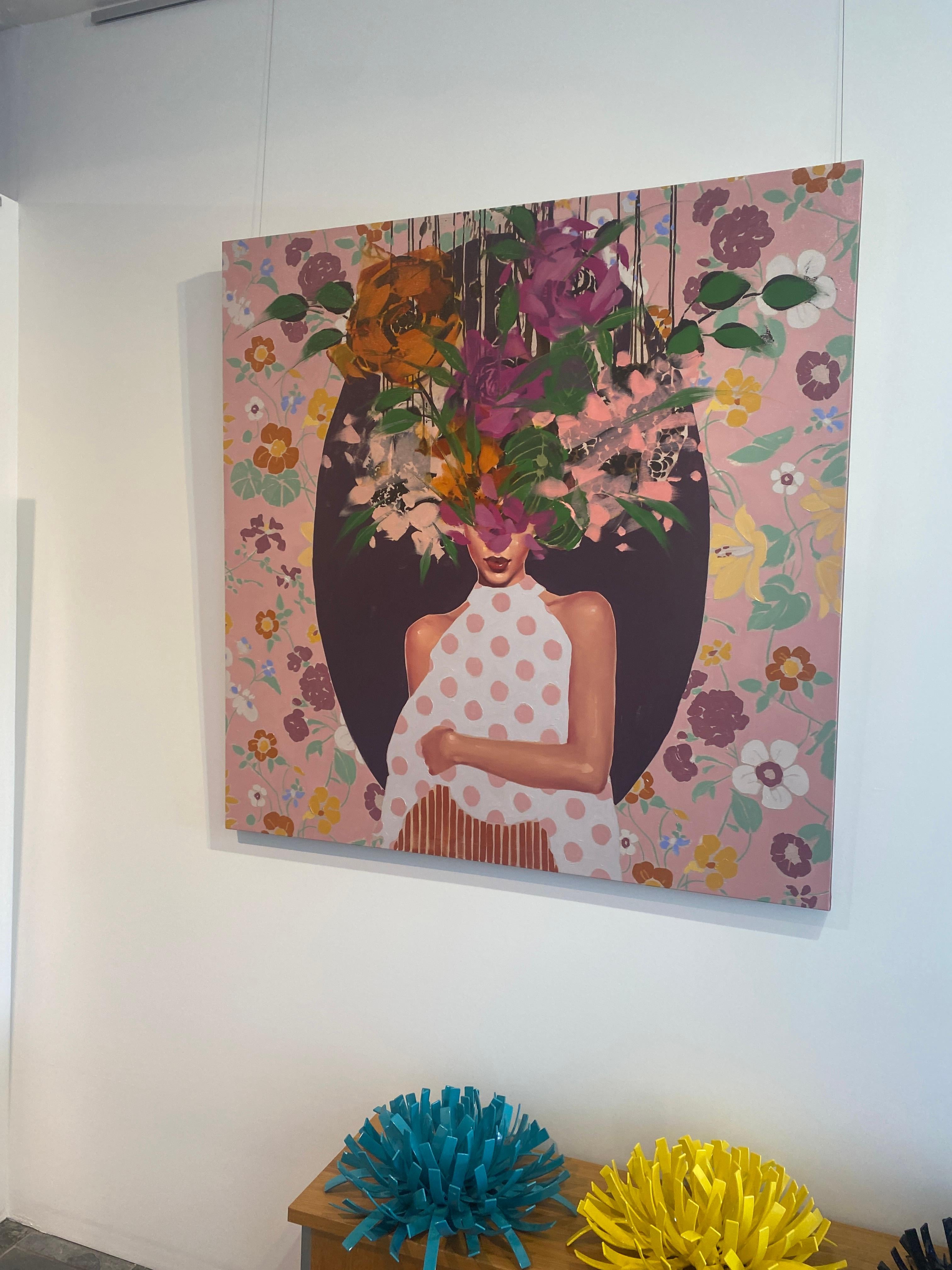 Figuratives, weibliches Porträt, geblümtes „Seasons Change“ von Anna Kincaide im Angebot 3