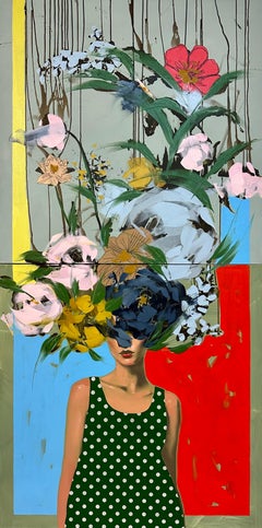 Figurative/Female/Portrait/Floral_A Way To Escape (Diptych)_Anna Kincaide, 2024