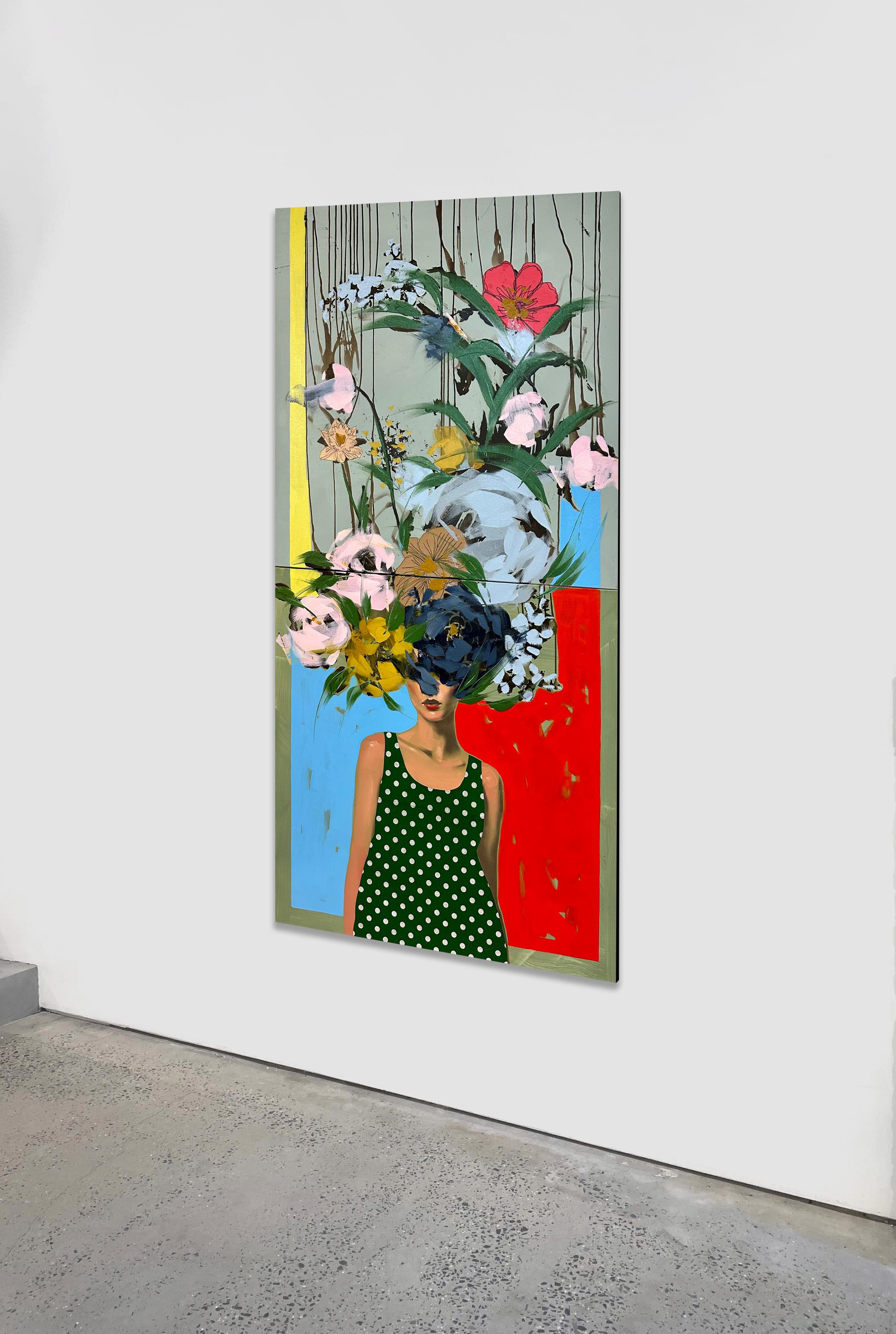 Figurative/Frauen-/Porträt/Floral_A Way To Escape (Diptychon)_Anna Kincaide im Angebot 1