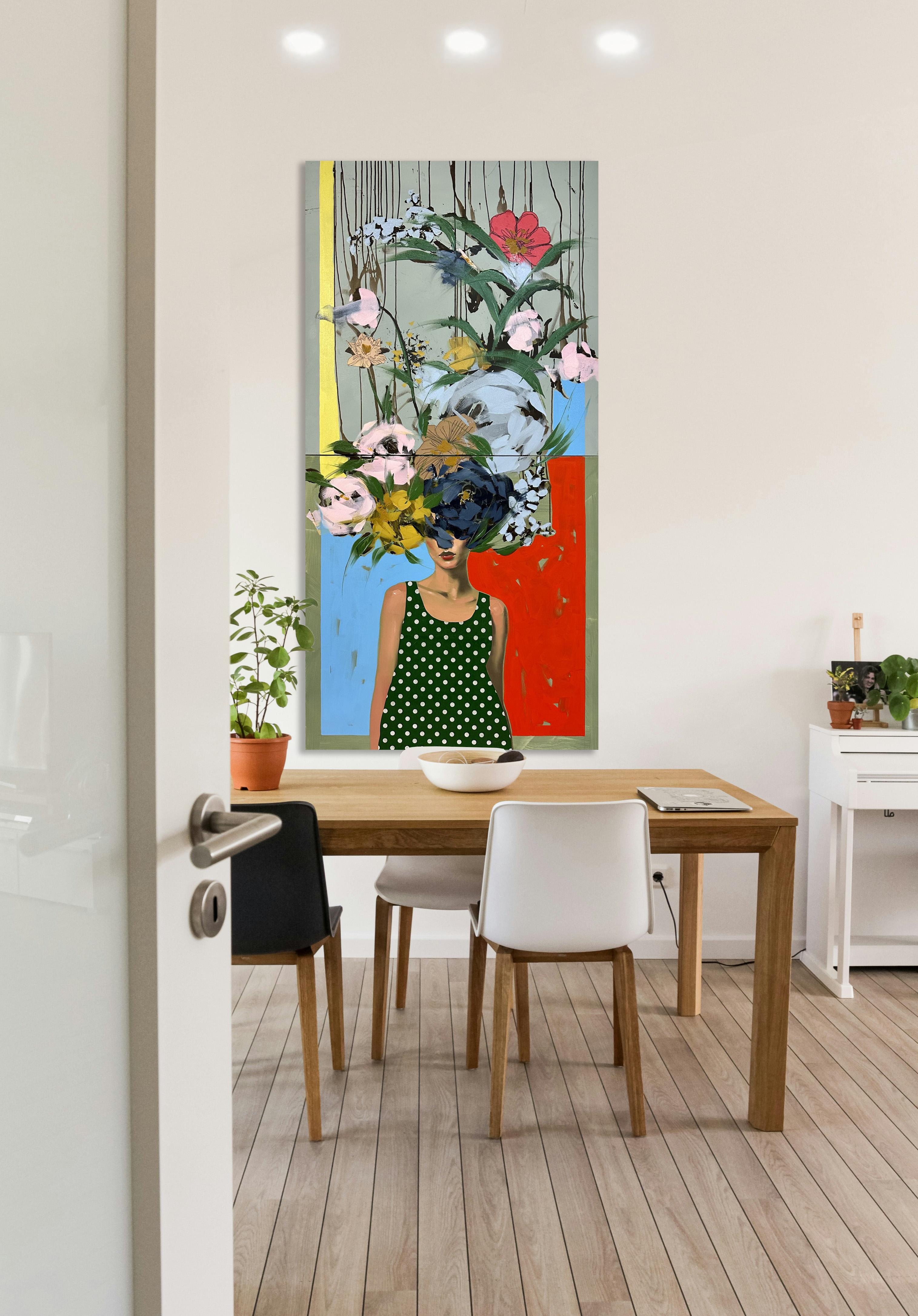 Figurative/Frauen-/Porträt/Floral_A Way To Escape (Diptychon)_Anna Kincaide im Angebot 2
