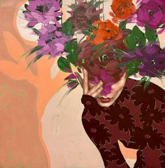 Figurative/Female, Portrait, Florals, Don’t You Want to Feel Alive Anna Kincaide