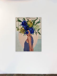 Figurative/Female, Portrait, Florals, In Bloom by Anna Kincaide
