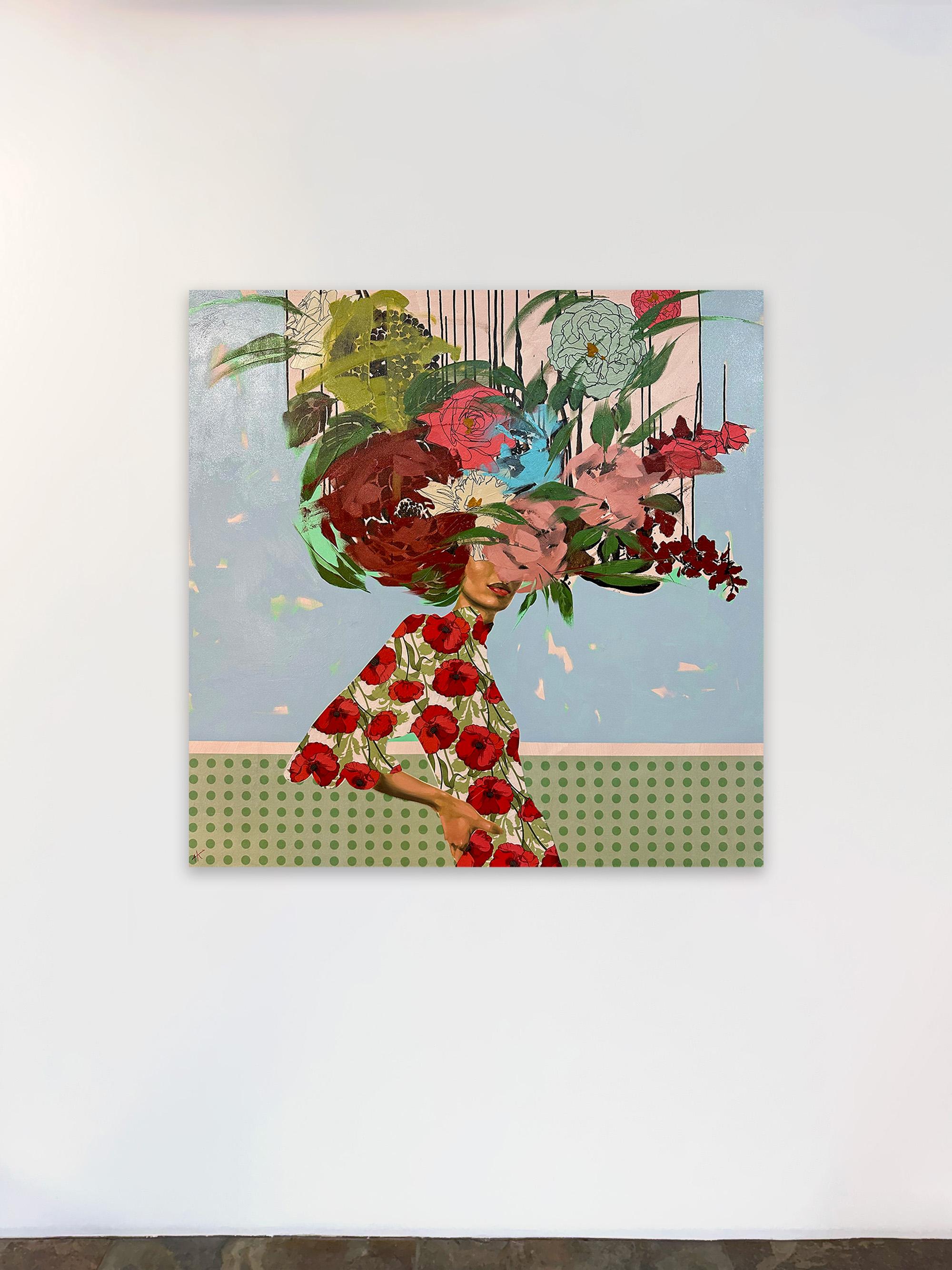 Figurative/Frauen/Porträt/Blumenbilder/Pattern_Beautiful Mistakes_Anna Kincaide im Angebot 1