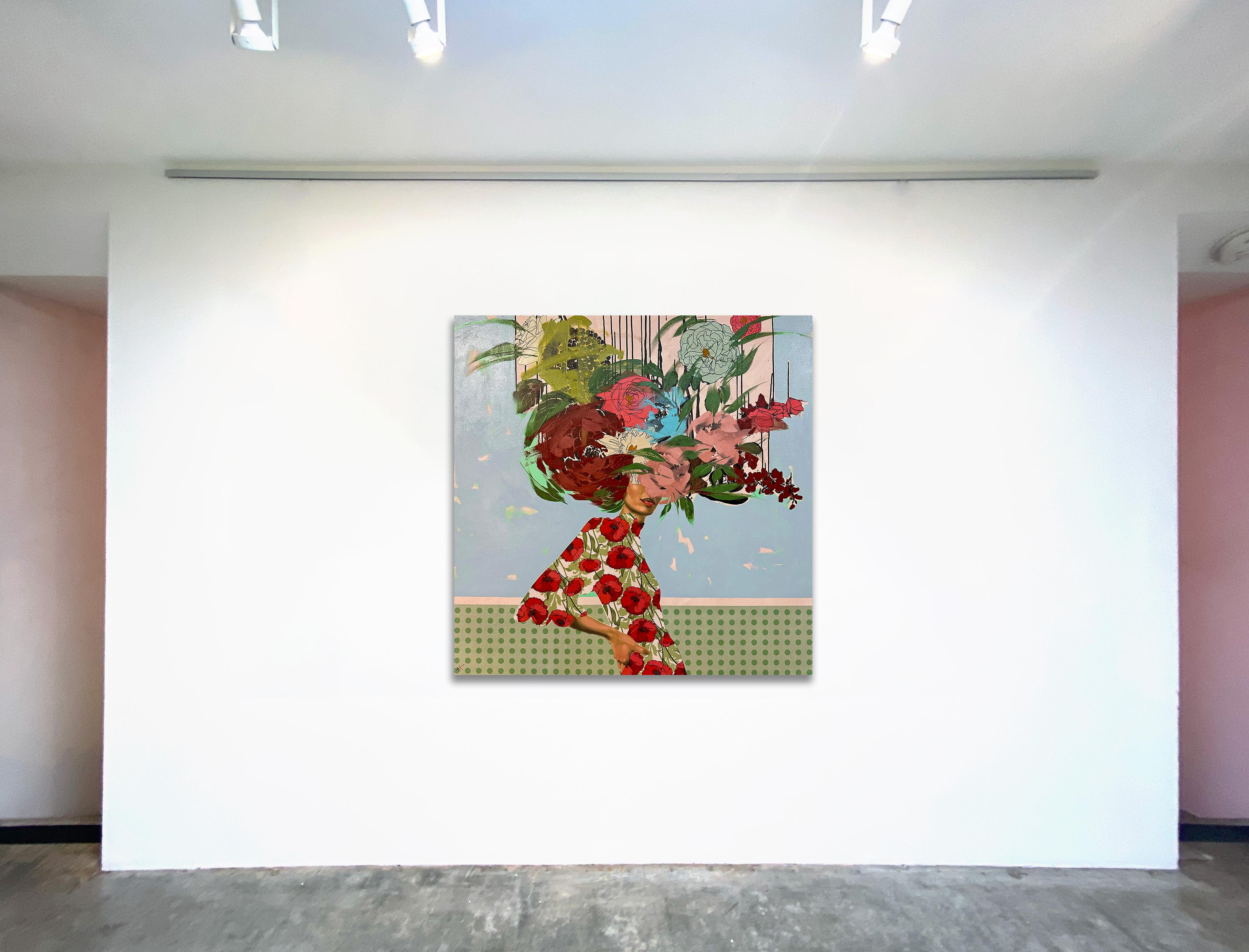 Figurative/Frauen/Porträt/Blumenbilder/Pattern_Beautiful Mistakes_Anna Kincaide im Angebot 2