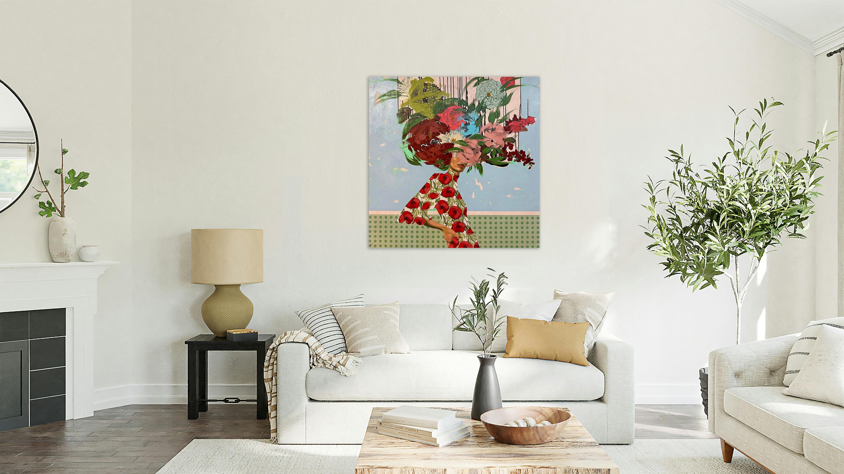 Figurative/Frauen/Porträt/Blumenbilder/Pattern_Beautiful Mistakes_Anna Kincaide im Angebot 4