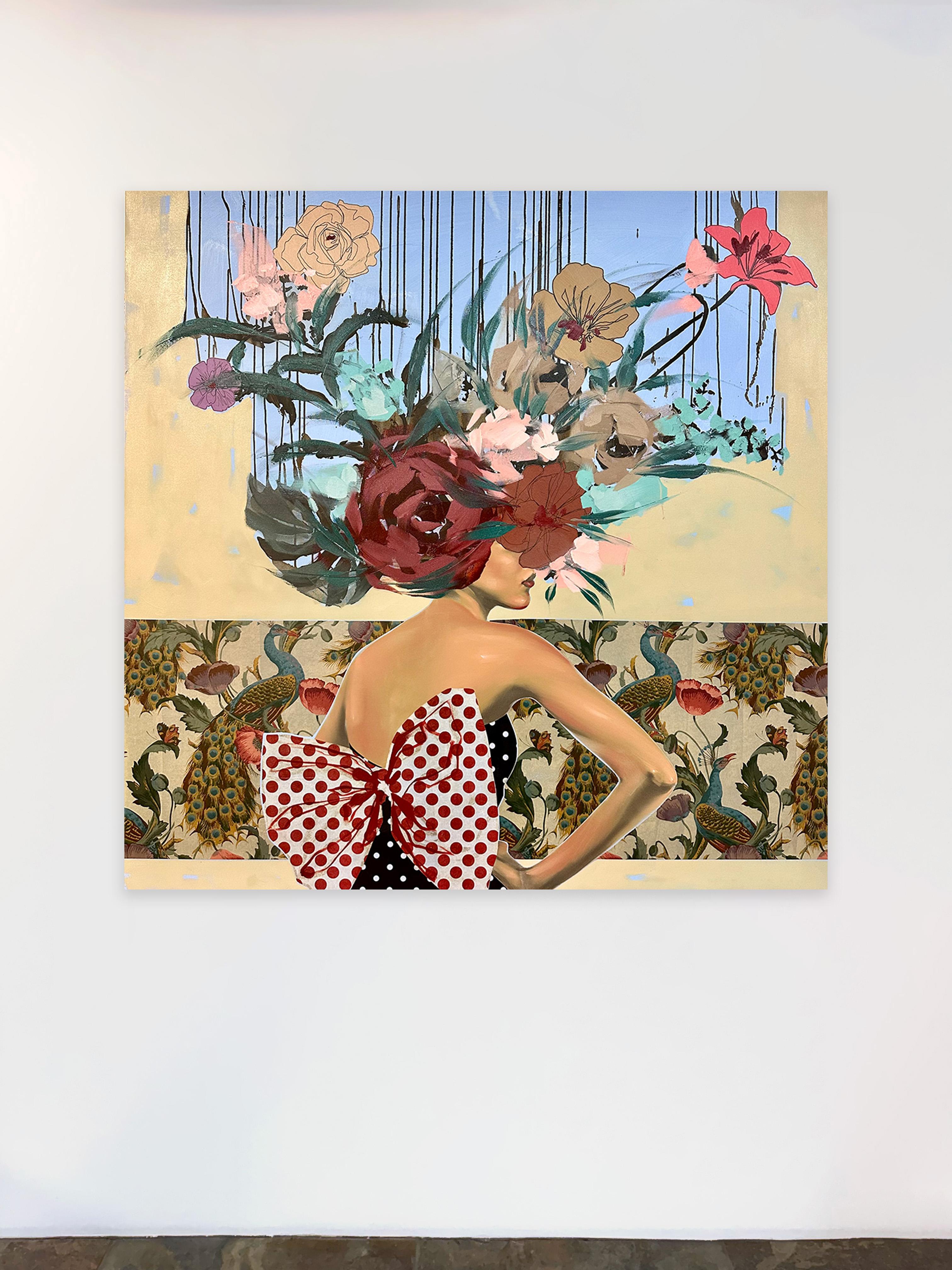 Figurative/Female/Portrait/Florals/Pattern_Make Believe_Anna Kincaide For Sale 1