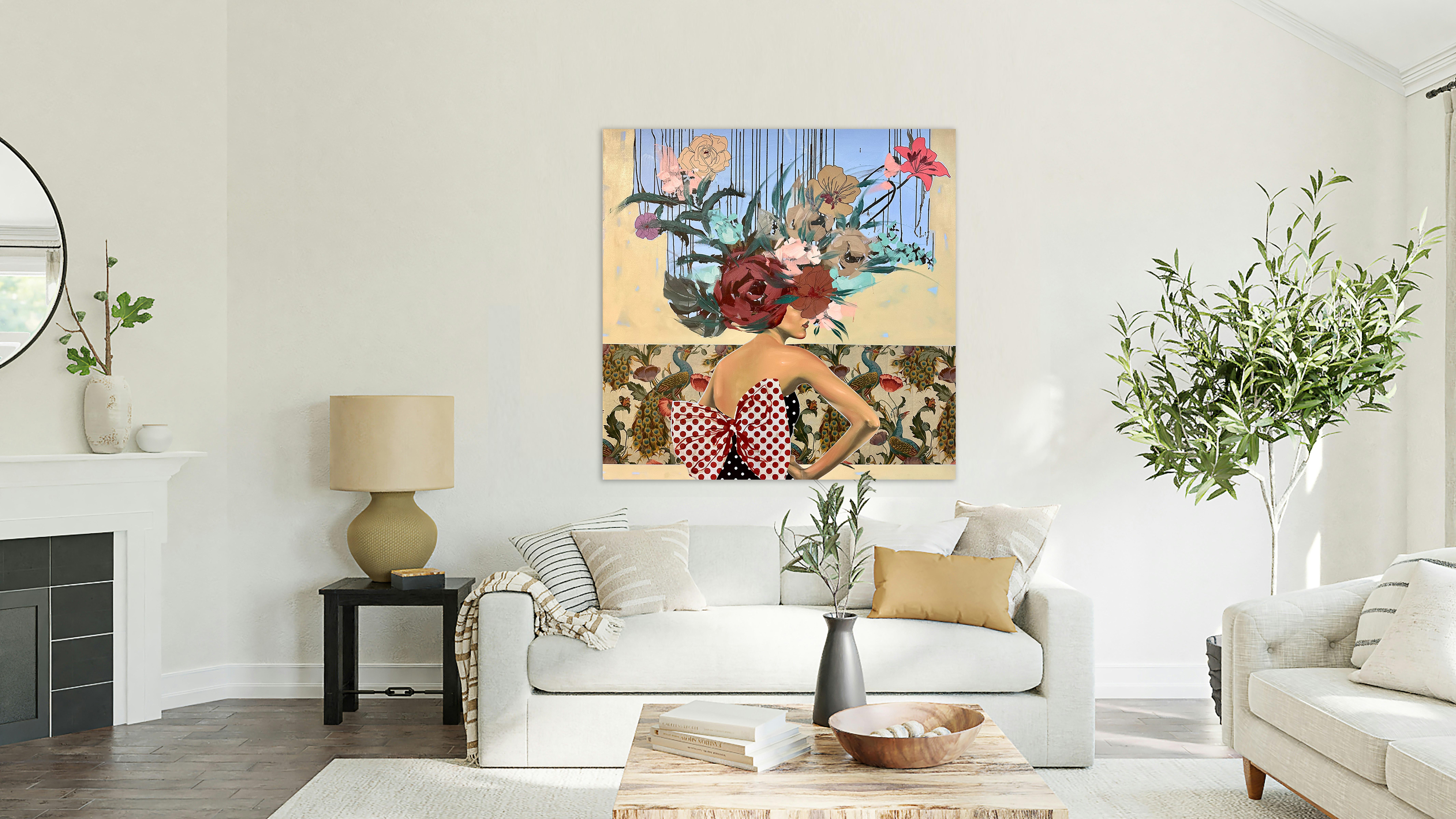 Figurative/Female/Portrait/Florals/Pattern_Make Believe_Anna Kincaide For Sale 3