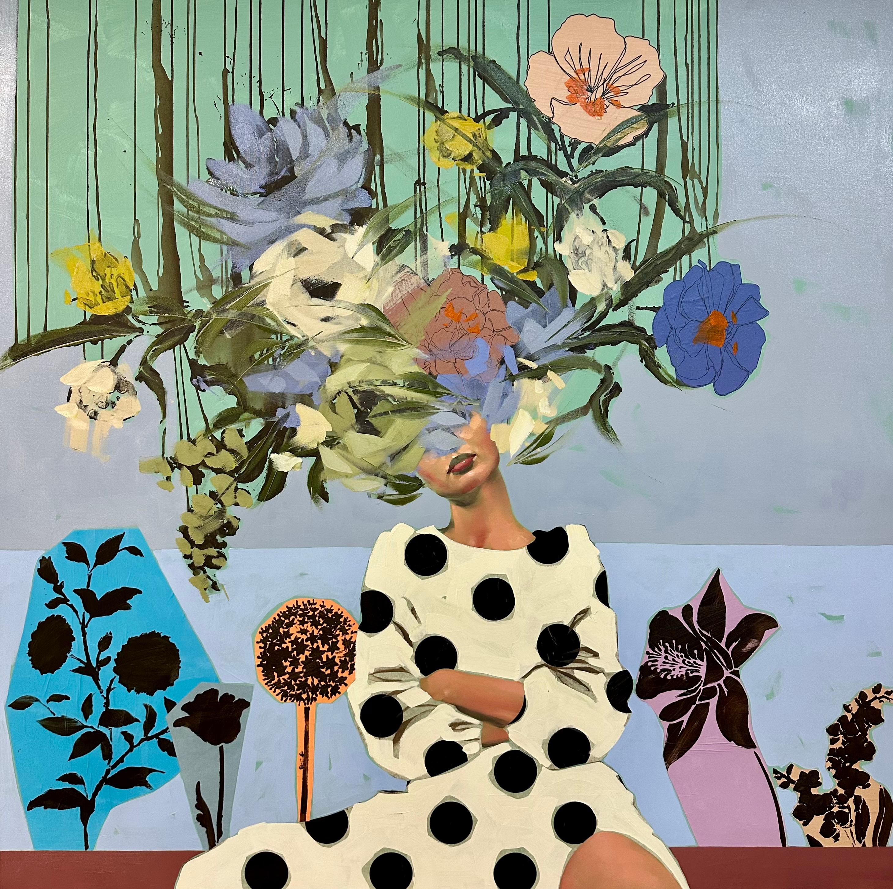 Figurative/Frauen/Porträt/Florals/Pattern_Say Something_Anna Kincaide_2024