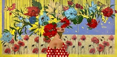Figurative/Frauen-/Porträt/Floral_Wonder With Me (Triptychon)_Anna Kincaide, 2024