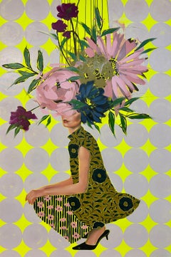 Figurativo, Ritratto femminile, Floreale "Puoi essere tutto ciò che vuoi" Anna Kincaide