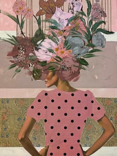 Figurative/Female/Portrait/Florals/Patterns_Pink_In A Barbie World_Anna Kincaide