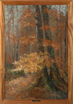 "A Path Through the Woods" Anna Klumpke, American Impressionist, Autumn Woods