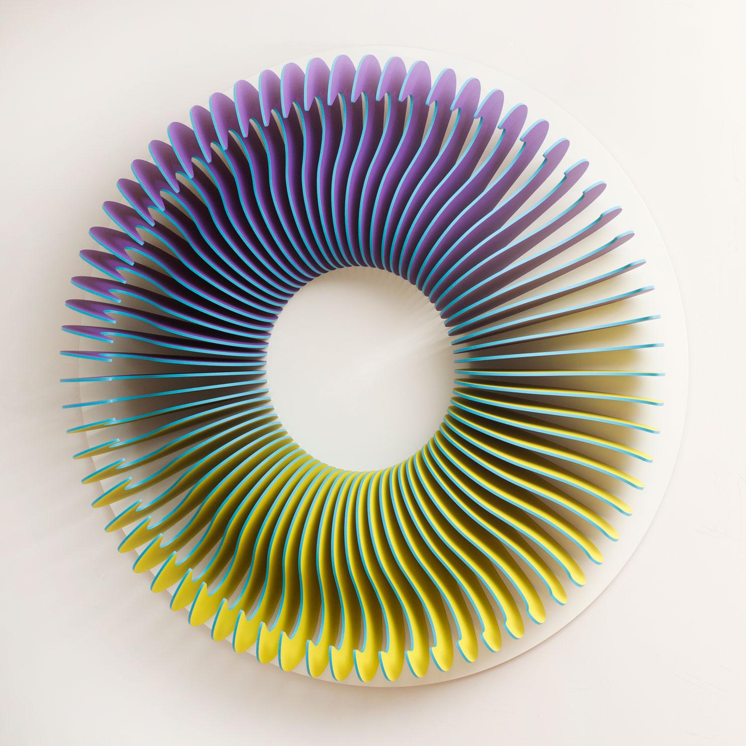 Anna Kruhelska
Constant Change 67
Painted wood panels
Diameter 51 inches (129.5 cm)