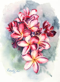 From Hawaii with Love   -   Colorful Floral Watercolor Painting