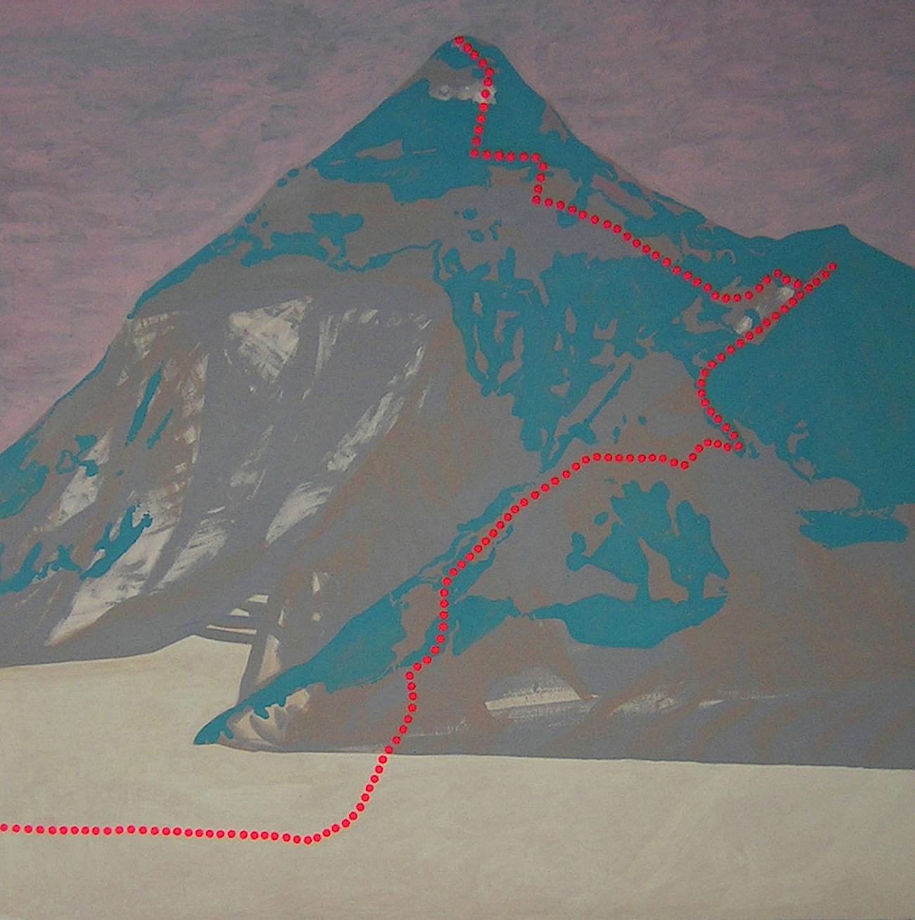 Anna Ładecka Landscape Painting - K2 - Mount Godwin-Austen, Contemporary Landscape, Modern Mountains Painting