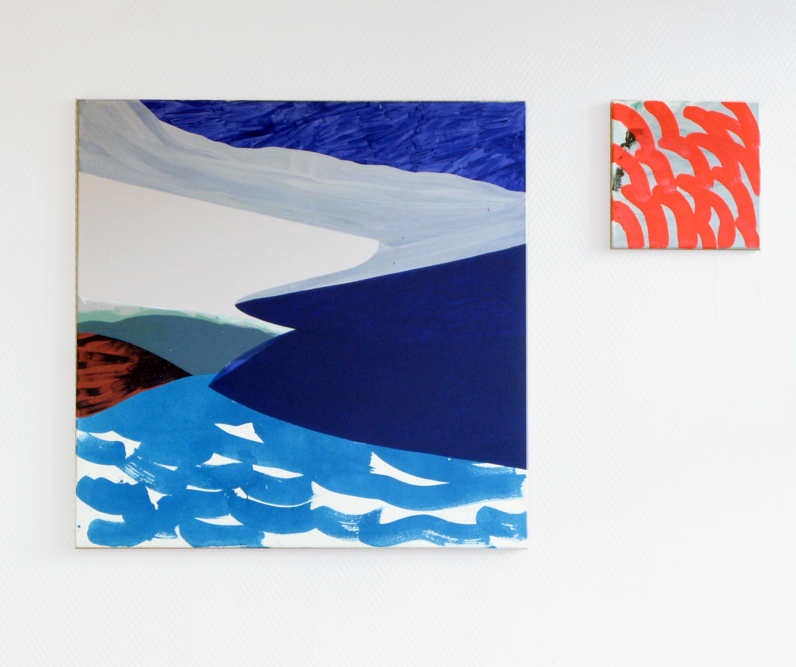 Le lac 2  Paysage contemporain, peinture moderne de lac et de nature - Painting de Anna Ładecka