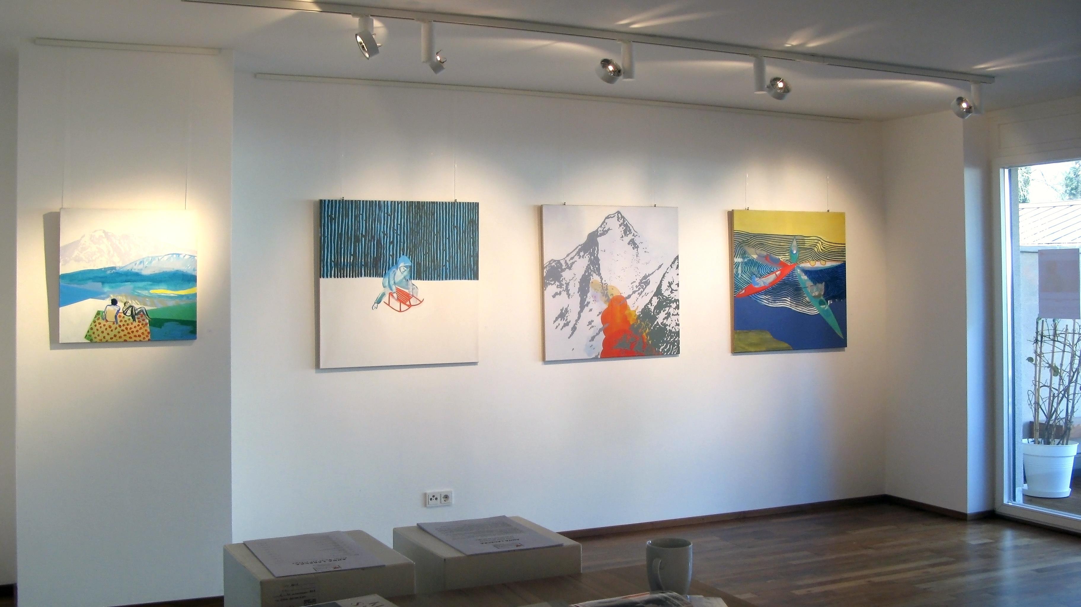 Montañas (Gasherbrum) - Pintura Moderna, Contemporánea, Paisaje, Montañas rojas - Painting de Anna Ładecka
