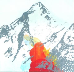 Montains (Gasherbrum) - Modern, Contemporary, Landscape Painting, Red Montains