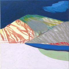 Landschaft mit Bergen – modernes Gemälde, abstrakt, fröhlich, farbenfroh