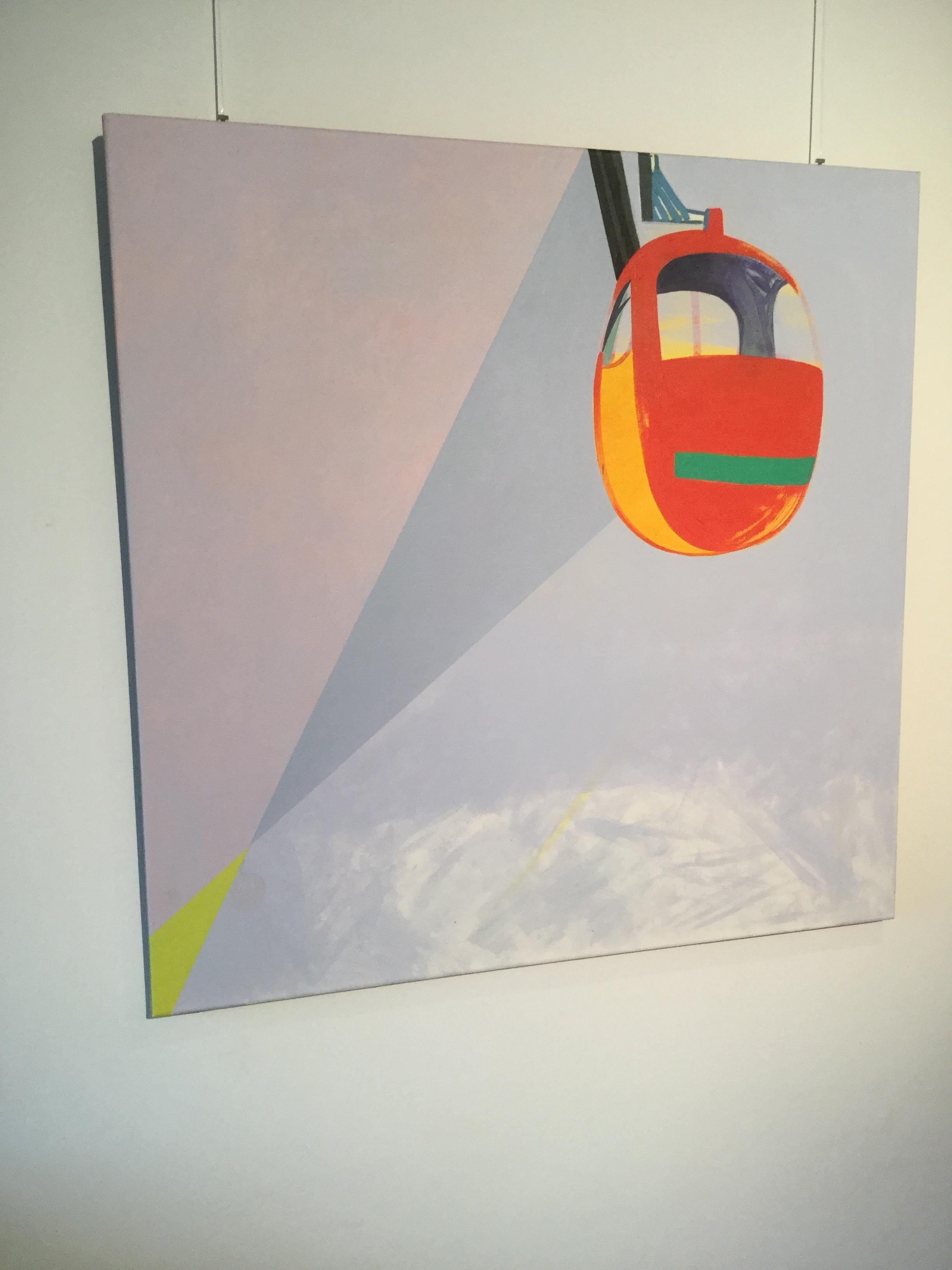 Nacelle - Pittura moderna di paesaggi e montagne, astratta, gioiosa, pastello - Painting Contemporaneo di Anna Ładecka
